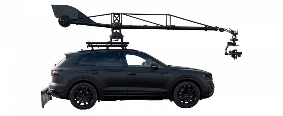 SQNC camera car — Volkswagen Touareg R with Motocrane Radical arm